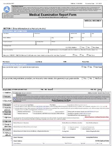 Commercial Transportation Medical Forms