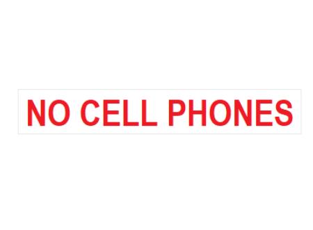 No Cell Phones Static Window Cling Label