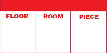Household Movers Inventory Labels Red