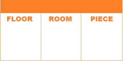 Household Movers Inventory Labels Orange