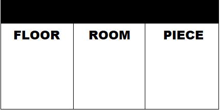 Household Movers Inventory Labels Black & White