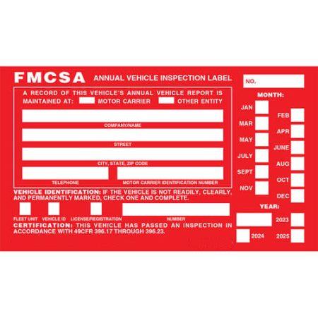 Aluminum Annual Vehicle Inspection Label with Punch Boxes