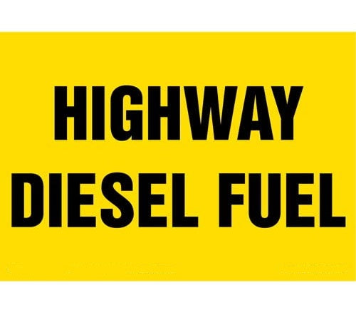 Highway Diesel Fuel Label Yellow