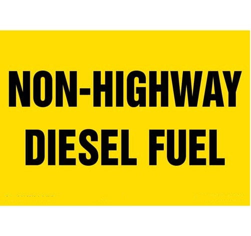 Non Highway Diesel Fuel Label Yellow