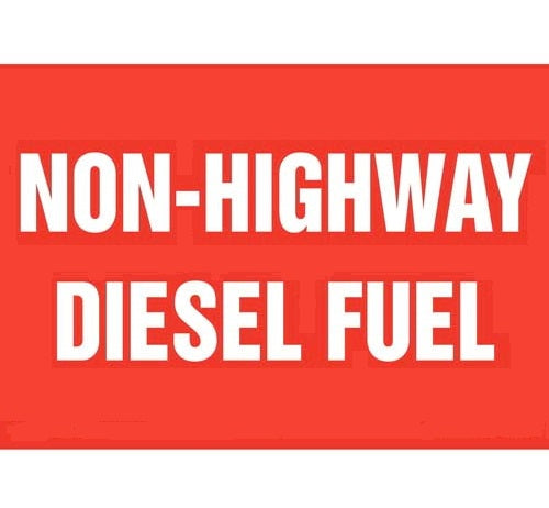 Non Highway Diesel Fuel Label Red