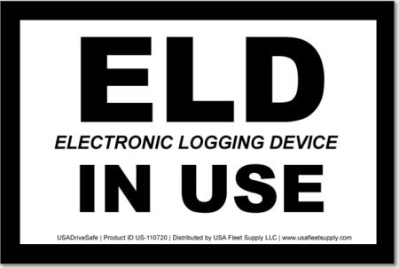 Electronic Logging Device ELD In Use Vehicle Decal