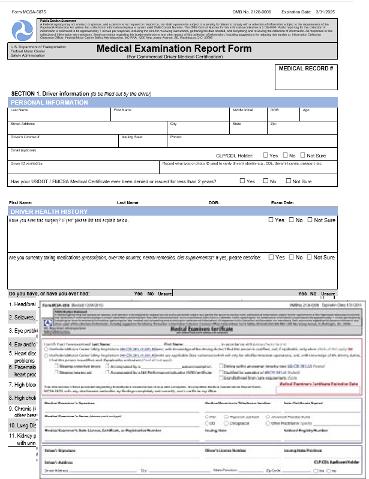 Commercial Transportation Medical Forms