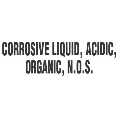 Corrosive Liquid Acidic Organic NOS Bulk Tank Marking