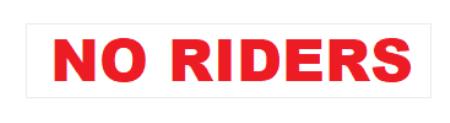 No Riders Static Window Cling Label – USADriveSafe