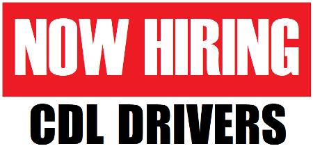 Now Hiring CDL Drivers Vinyl Decal 8" x 12"