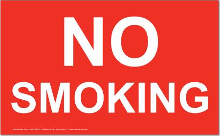 No Smoking 13" x 8" Vinyl Signs