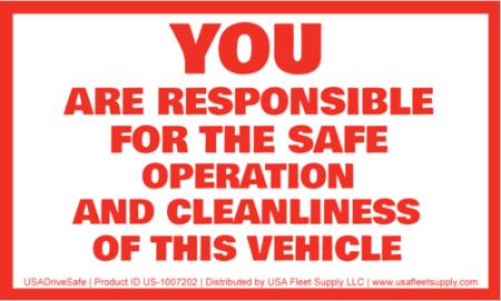You Are Responsible For The Safe Operation Decal