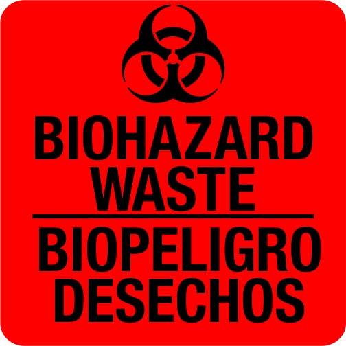 Biohazard Waste Bilingual Label