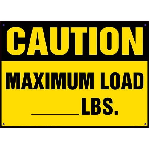 Caution Maximum Load Decal