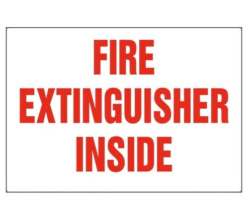 Fire Extinguisher Inside Label