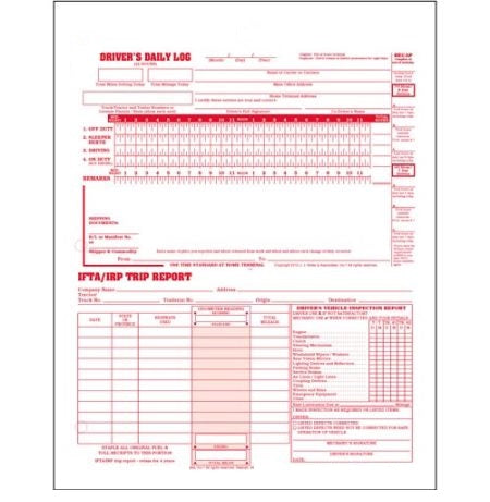 3-In-1 Driver's Daily Log, 2-Part Carbonless Loose-Leaf Form