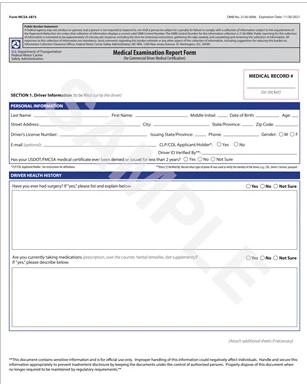 Medical Examination Report – USADriveSafe