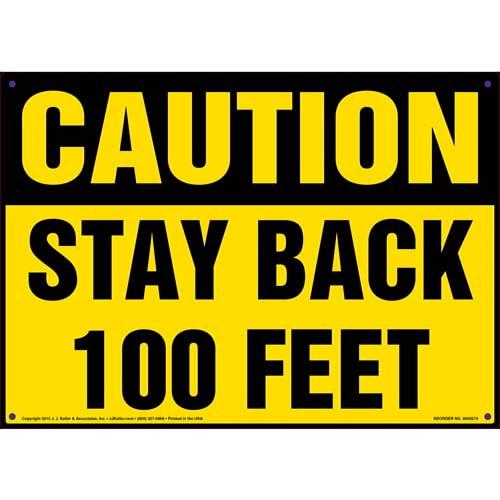 Caution Stay Back 100 Feet Vehicle Decal
