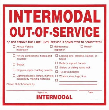 Intermodal Out of Service Label