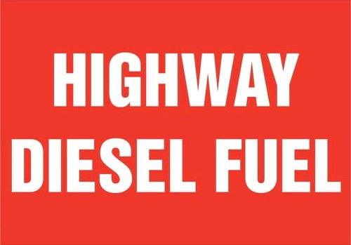 Highway Diesel Fuel Decal