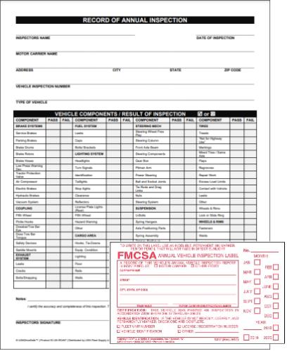 Annual Vehicle Inspection Report 10-Pack Fmcsa Vehicle Inspection ...