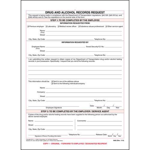 Drug & Alcohol Records Request Form