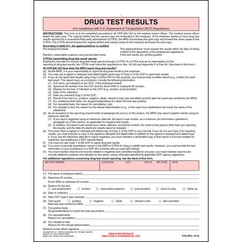 Generic Drug Testing Form Drug Test Results Form – USADriveSafe